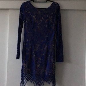 Charlotte Russe blue/nude lace, backless sizeL